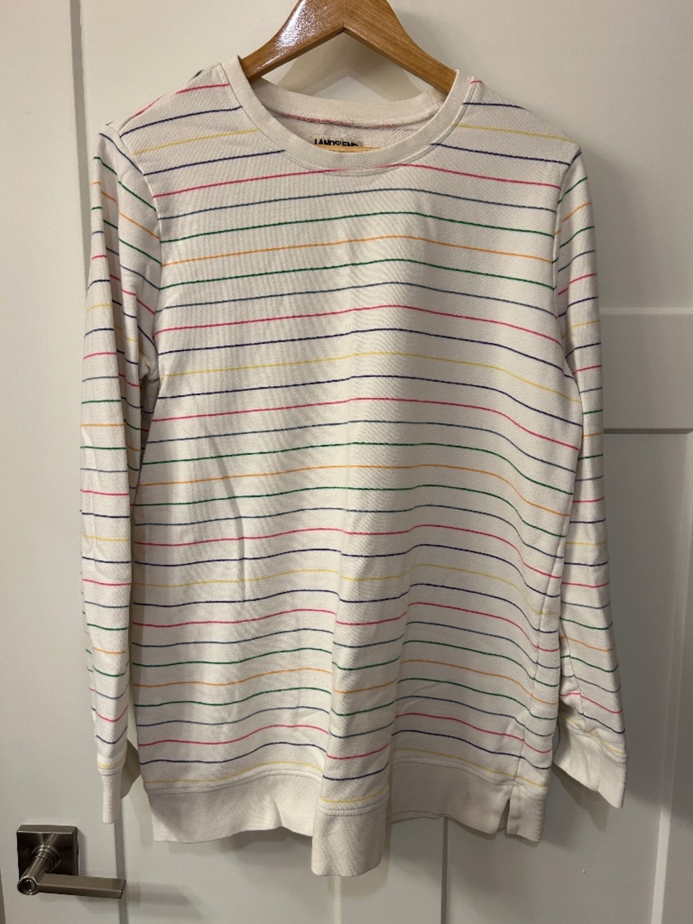 LANDS END Striped Tunic Sweatshirt